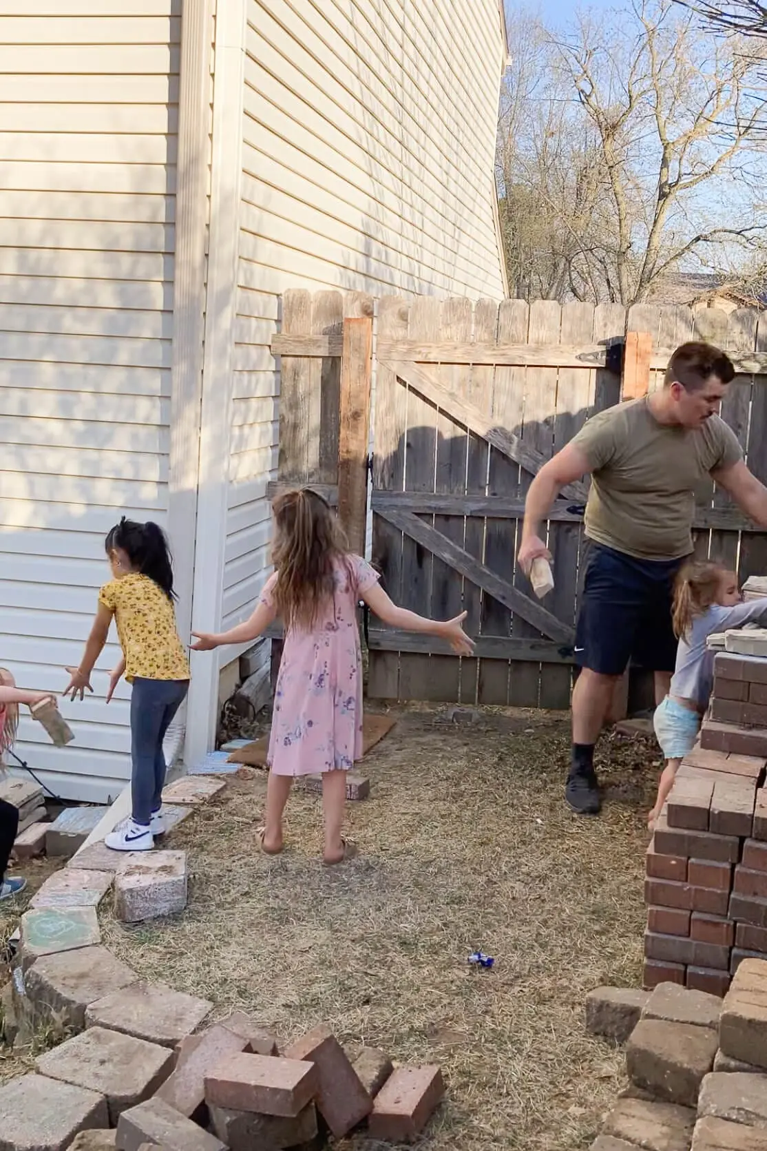 Saving old pavers from a backyard patio.